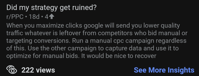 Real Reddit question about low conversion rates answered by an experienced Google Ads consultant with proven strategies.