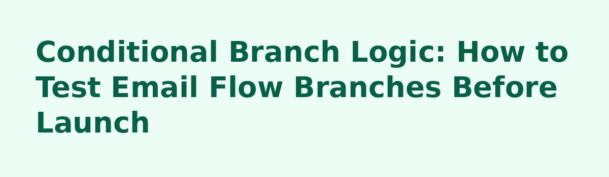 How to Test Delayed Branches in a Welcome Email Flow Before Launch: Conditional Branch Logic: How to Test Email Flow Branches Before Launch