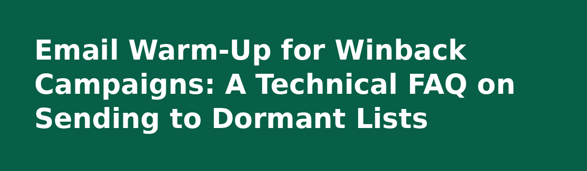 Winback Campaign Checklist: What to Do Before You Email a Dead List: Email Warm-Up for Winback Campaigns: A Technical FAQ on Sending to Dormant Lists