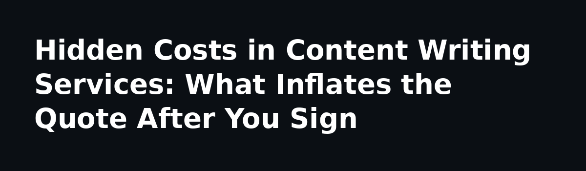 Content Writing Service Pricing: 9 Things Nobody Tells You Before You Buy: Hidden Costs in Content Writing Services: What Inflates the Quote After You Sign