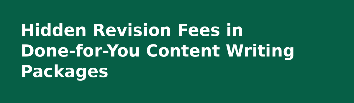 What Nobody Tells You About Done-for-You Content Writing (Before You Buy): Hidden Revision Fees in Done-for-You Content Writing Packages