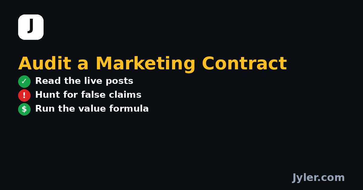 How to Audit a Marketing Contract Before a Bad Blog Post Costs You Sales