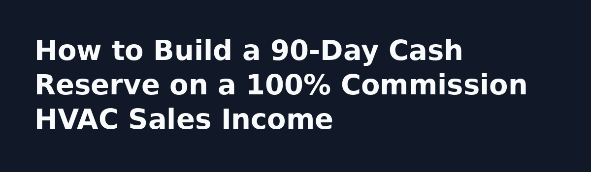Residential HVAC Sales on 100% Commission: Do This, Not That: How to Build a 90-Day Cash Reserve on a 100% Commission HVAC Sales Income