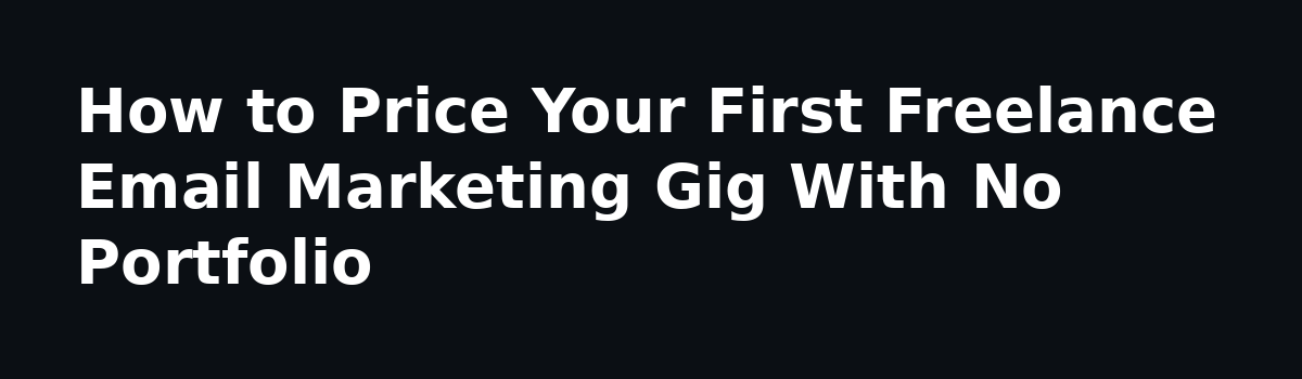 Email Marketing for Beginners: How One Student Landed a Paying Client With Zero Experience: How to Price Your First Freelance Email Marketing Gig With No Portfolio