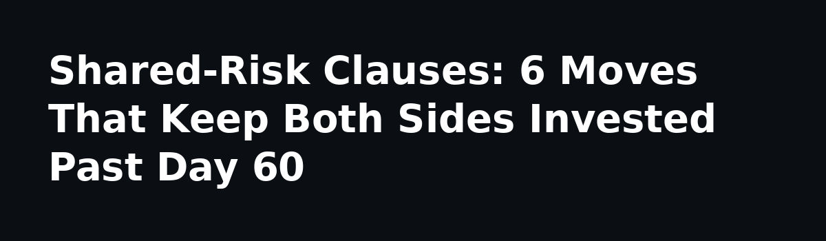 Shared Risk in Business Deals: Field Notes From a 90-Day Deal That Stalled: Shared-Risk Clauses: 6 Moves That Keep Both Sides Invested Past Day 60