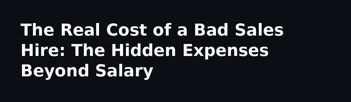 AI or Hiring? The Straight Comparison Every Sales Team Needs: The Real Cost of a Bad Sales Hire: The Hidden Expenses Beyond Salary
