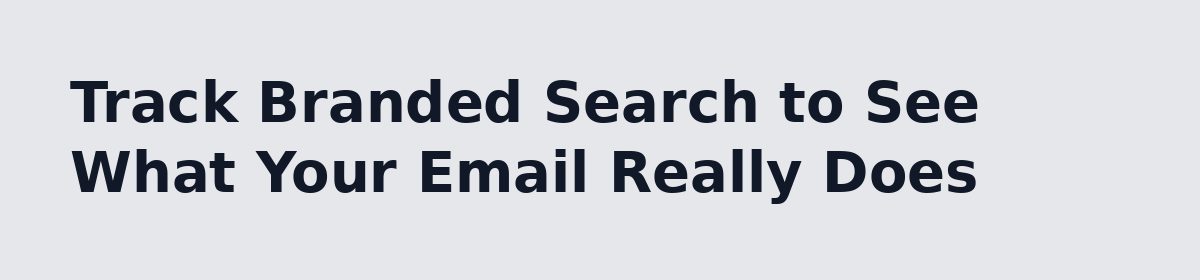 Does anyone measure what a send does to branded search?: Track Branded Search to See What Your Email Really Does