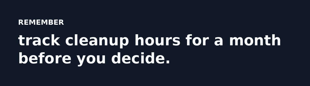 track cleanup hours for a month before you decide.